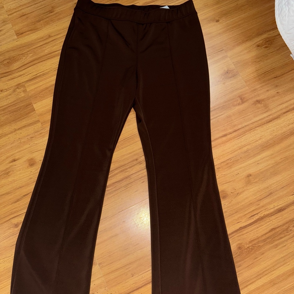 IMAN Brown flared polyester Pants